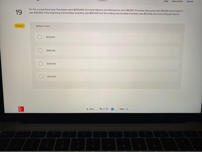  Help Save & Exit Submit 19 For the current fiscal year,