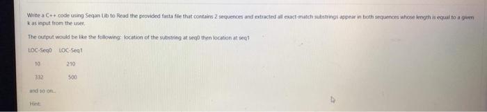  Write a C++ code using Segan Lib to Read the provided