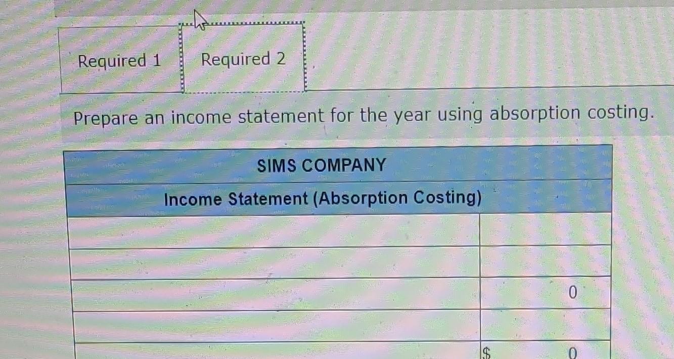 in the income statement Sims Company began operations on January 1 .