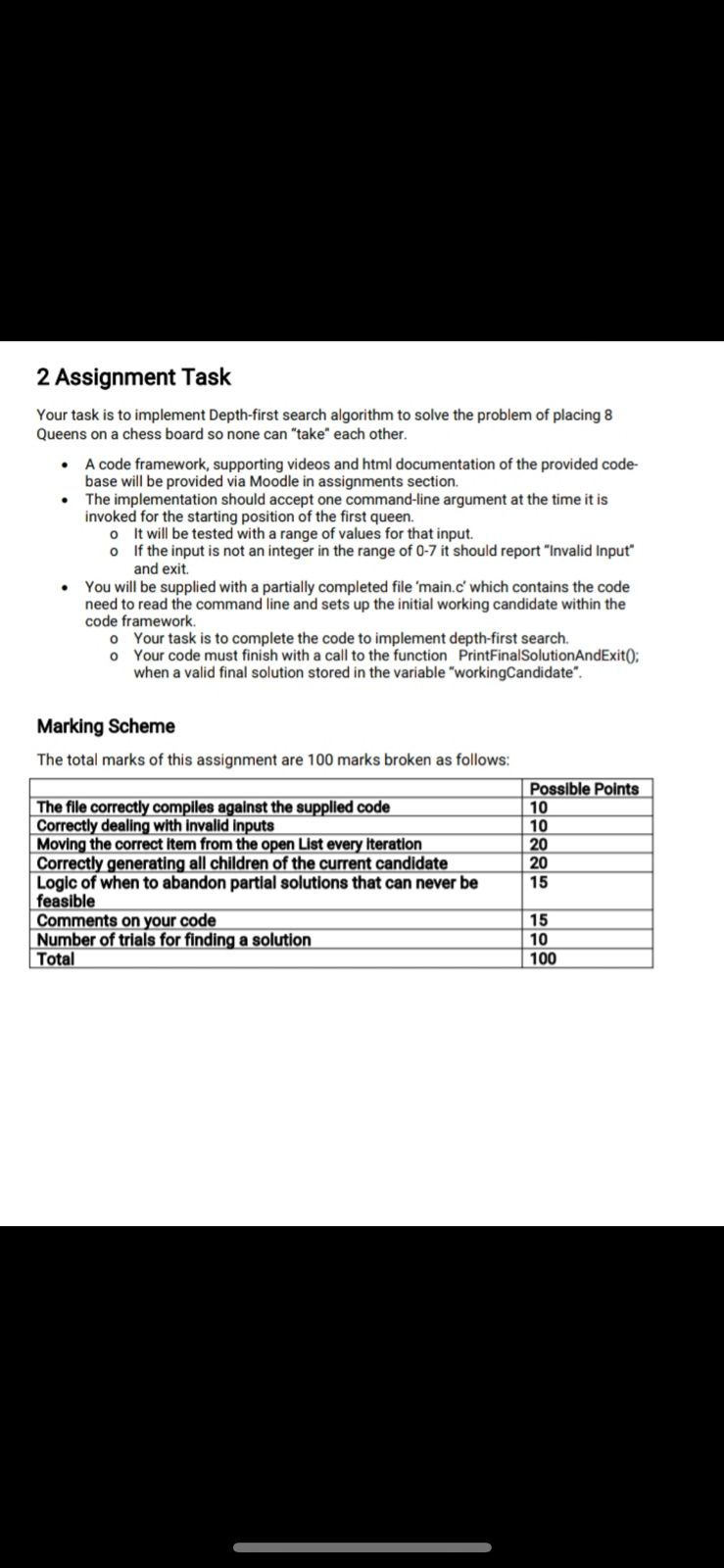 my code C high level with a depth first search algorithm for