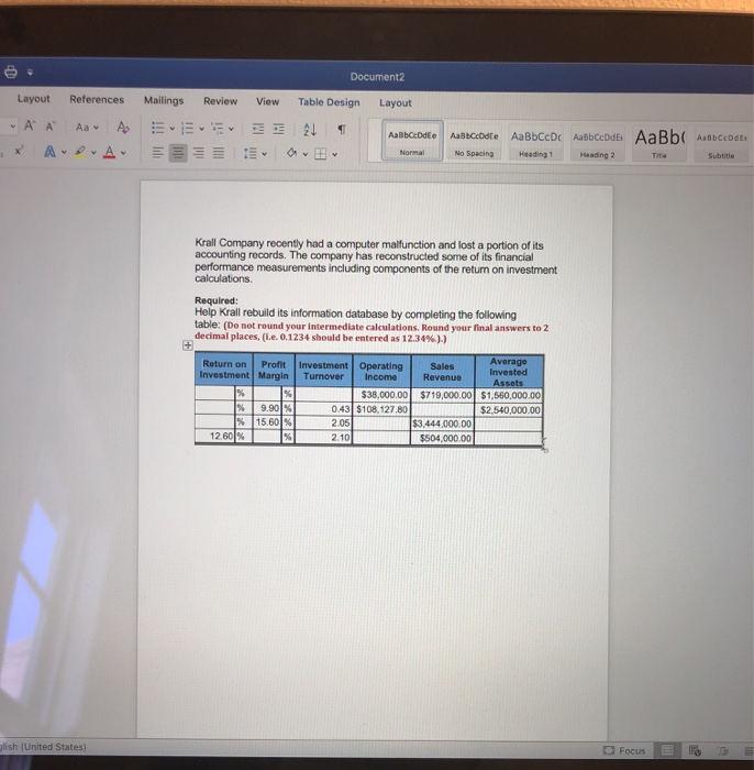  Document2 Layout Layout References Mailings Review View Table Design A A