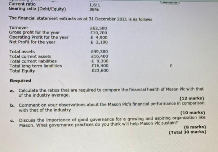 (Mason Plc) Mason Ple is a trader of handy gadgets that provides