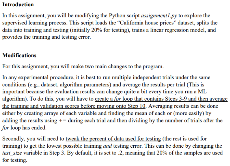  Introduction In this assignment, you will be modifying the Python script