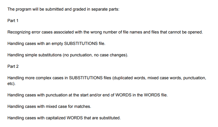 before printing them out. For our assignment, a WORD is a sequence