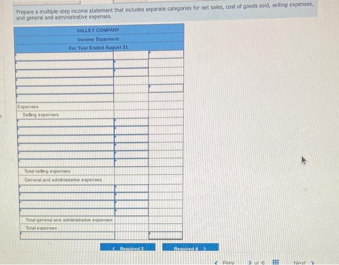 rent expense-selling space, store supplies expense, and advertising expense, it categorizes the