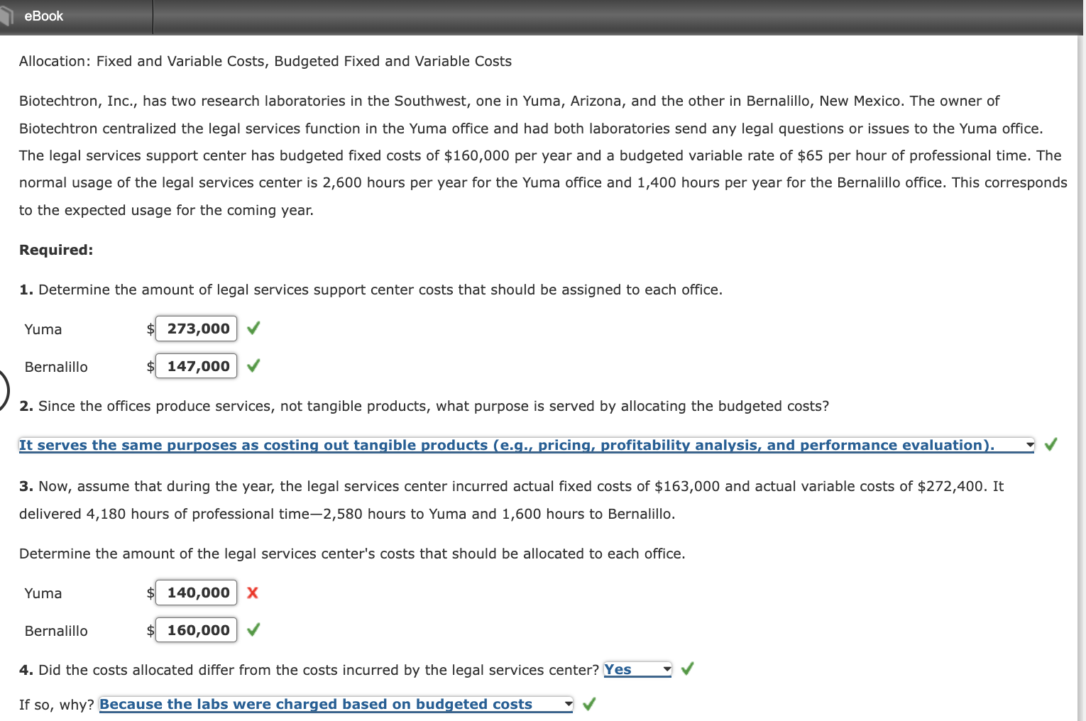 NOTE: Please answer clearly. Thank you. eBook Allocation: Fixed and Variable