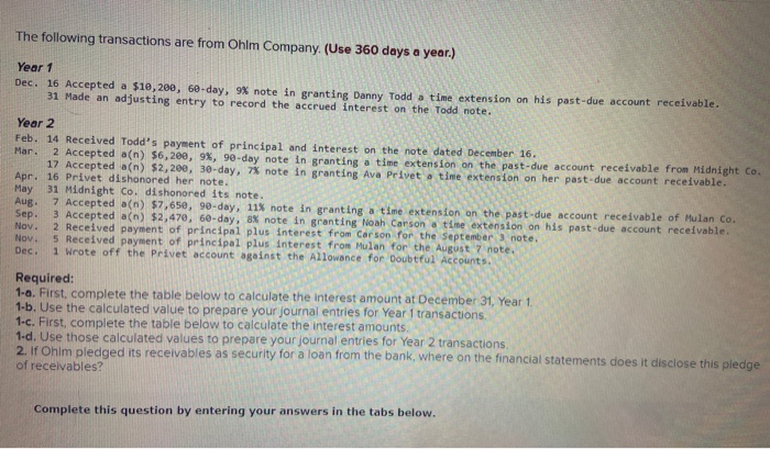  Problem 9-5A analyzing and journalizing notes receivable transactions LOC2C3P4 The following