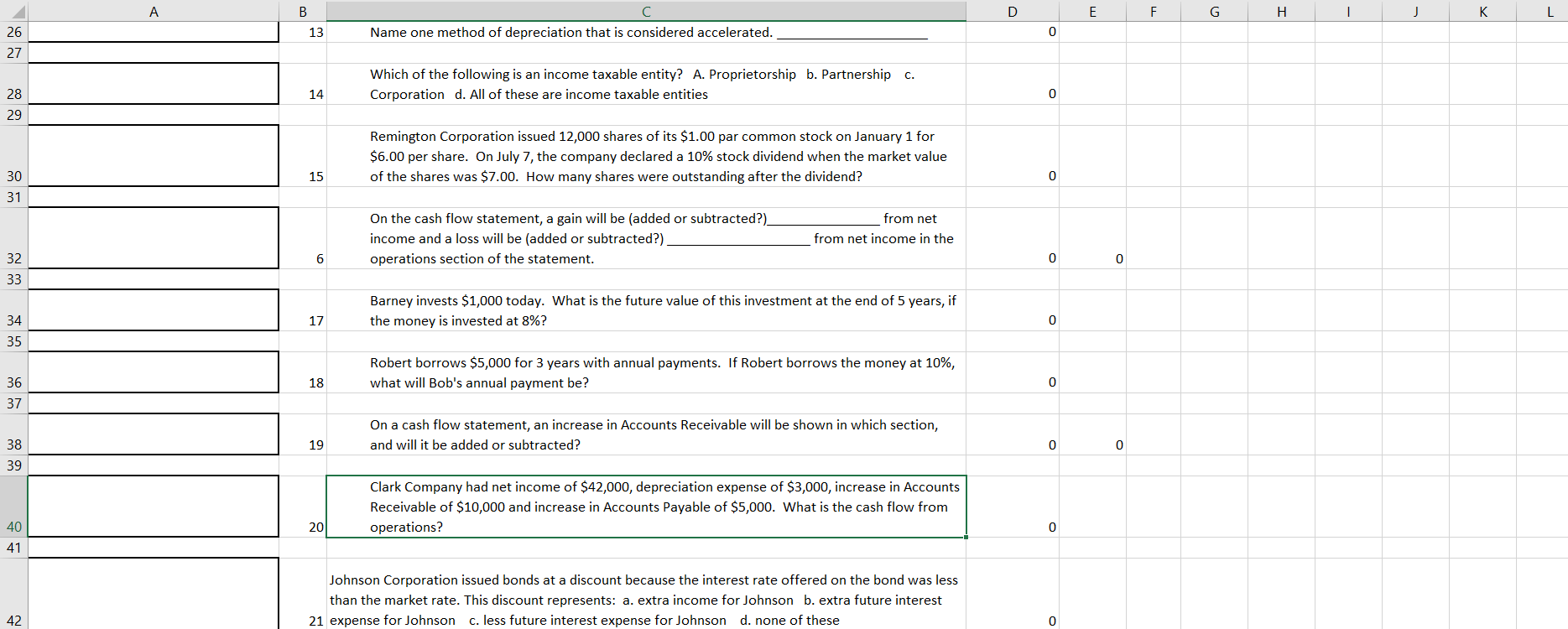  A B D E F G . - J K L