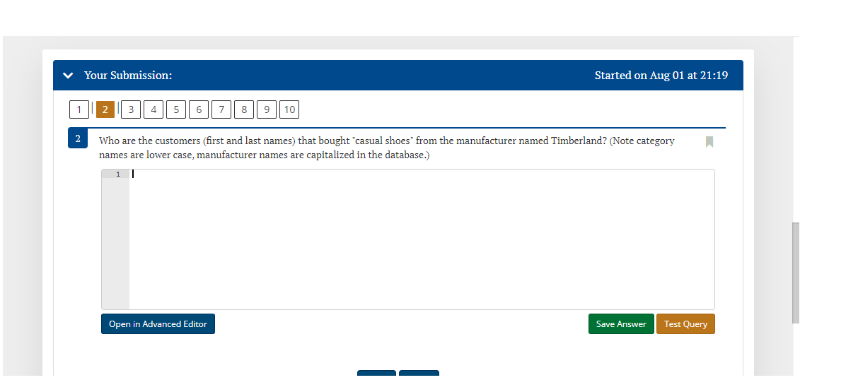 SimplifiedSales database. You must use the full Red Cat tables of Customer,