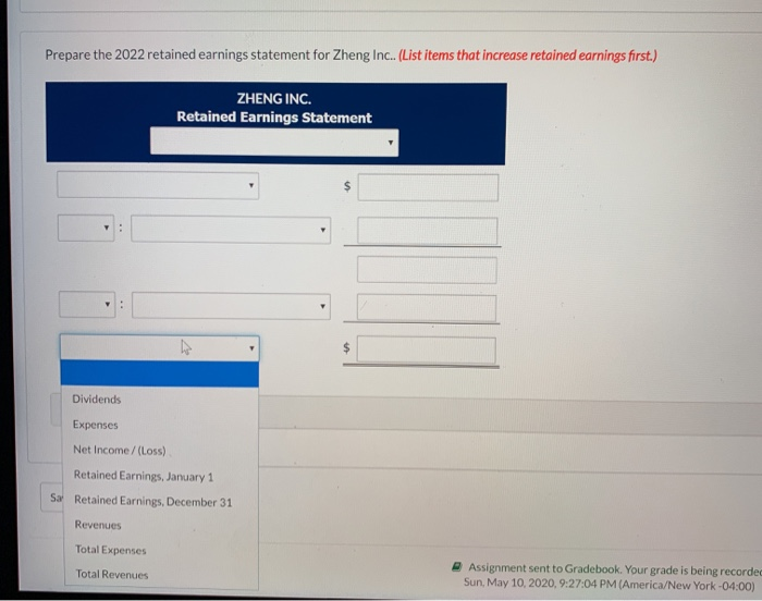 Statement December 31, 2022 For the Year Ended December 31, 2022 For