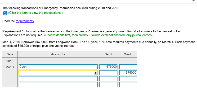 nearest dollar. Explanations are not required. 2. Prepare the liabilities section of