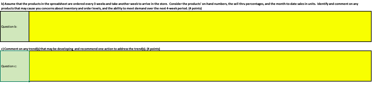 questions in the following spreadsheet: Inventory Analysis at Walmart Click for more