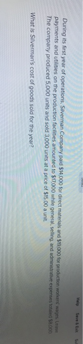  Help Save & E During its first year of operations, Silverman