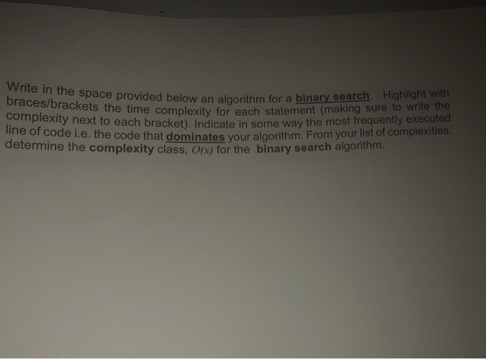 in the space provided below an algorithm for a braces/brackets the time