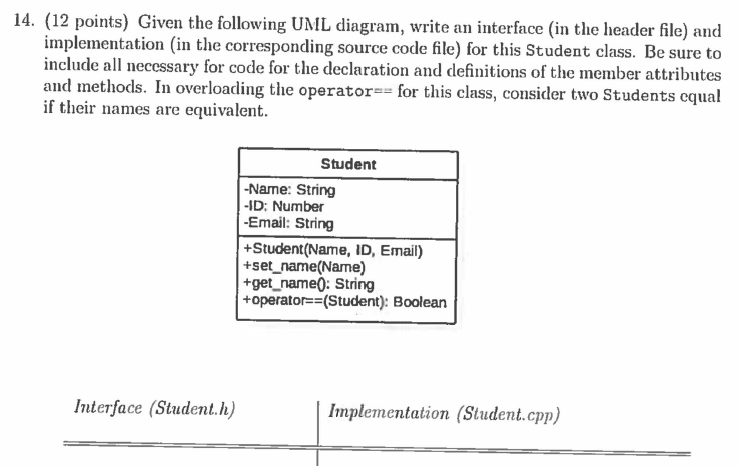  Computer Science C++ Programming Problem. Using Problem 14 Student Class, I