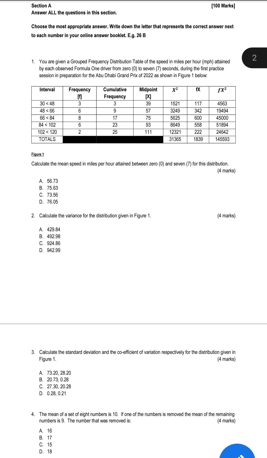  Section A [100 Marks] Answer ALL the questions in this section.