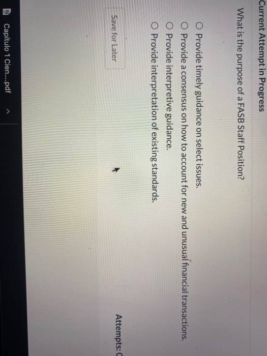  Current Attempt in Progress What is the purpose of a FASB