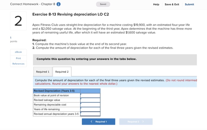 you Connect Homework - Chapter 8 Saved Help Save & Exit Submit