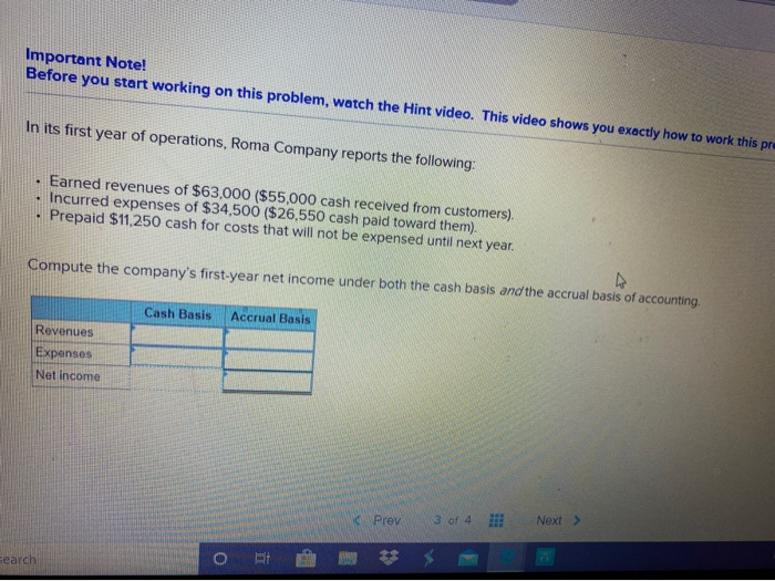  Important Note! Before you start working on this problem, watch the