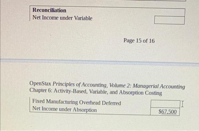 LO 6.5 This information was collected for the first year of manufacturing