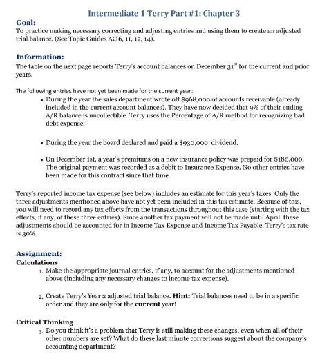 Intermediate 1 Terry Part #1: Chapter 3 Goal: To practice making