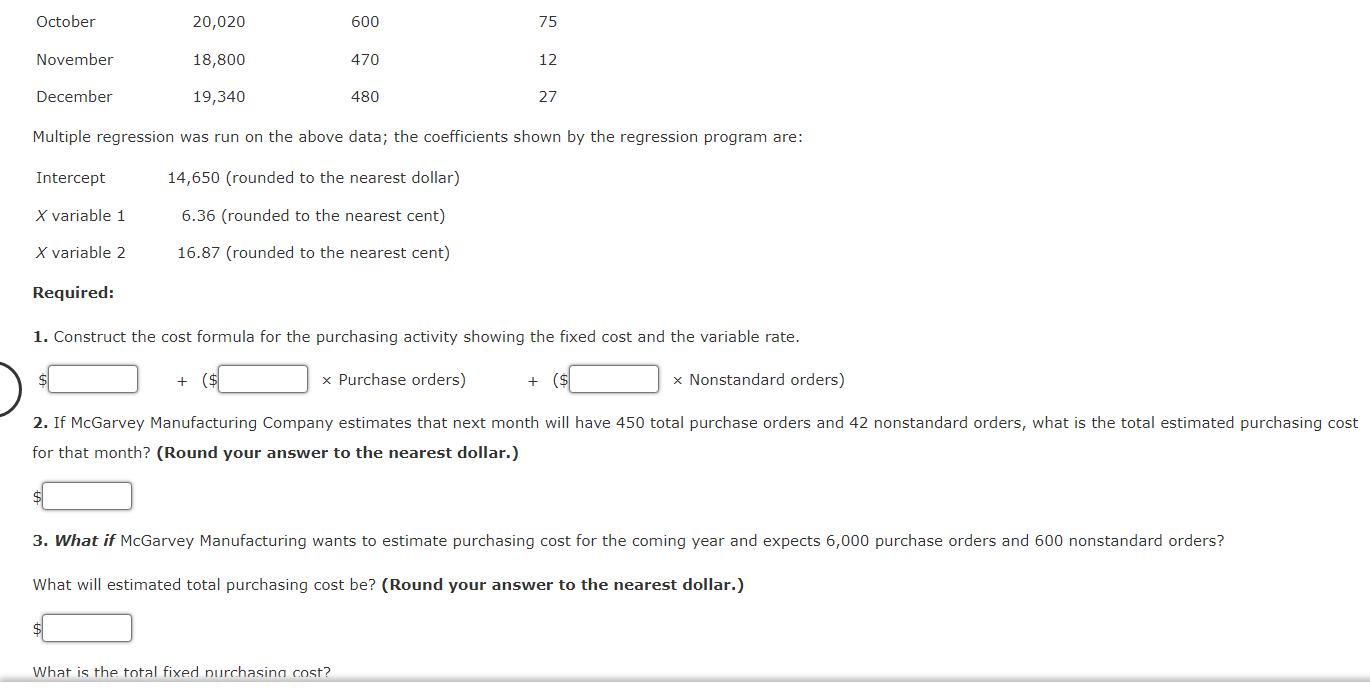 Apply a Cost Formula The controller for McGarvey Manufacturing Company felt that