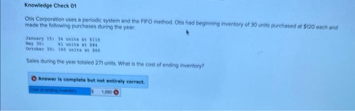 please help. will thumbs up if correct! Otis Corporation uses a periodic