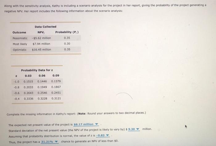 one of the elements (or variables) affecting a projects expected value is