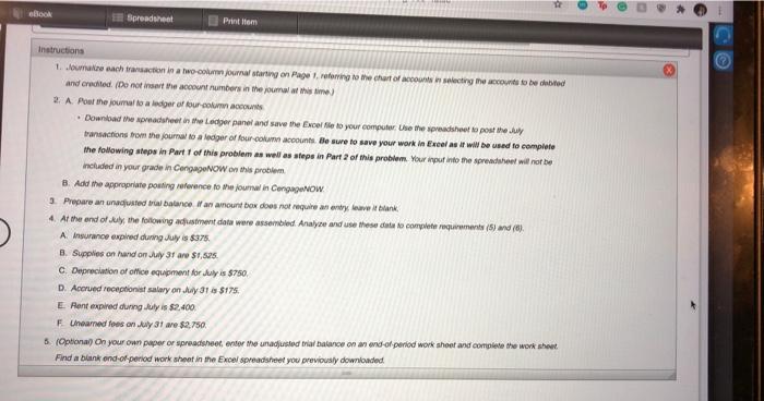 the adjusted balance Required: 8 AW you completed the end of period