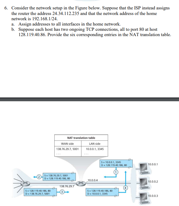  Consider the network setup in the Figure below. Suppose that the
