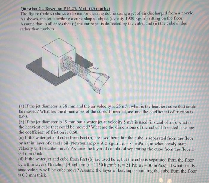 part b please Question 2 - Based on P16.27, Mott (25 marks)