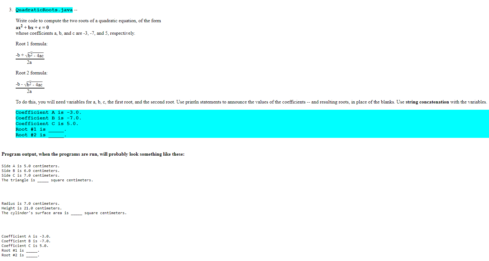 be of the double type. For computing square roots, you can use