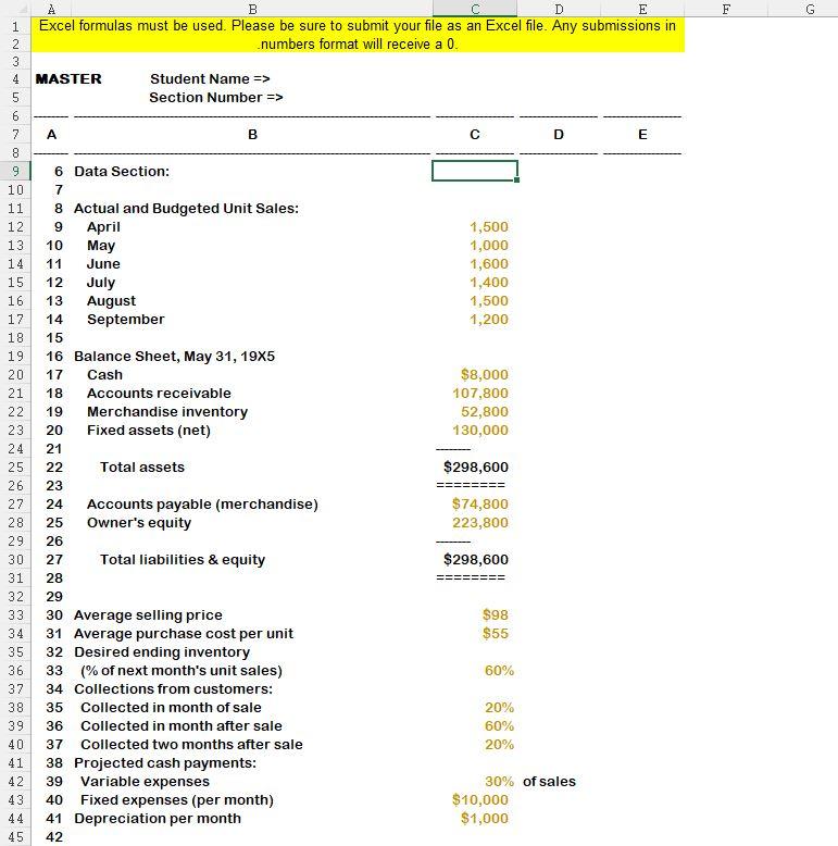 three sets of inputs. After inputting all of your formulas, you should