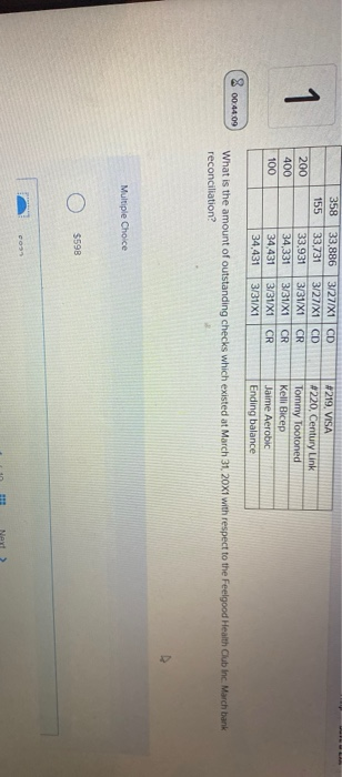 BMO Bank - Bank Statement for Feelgood Health Club Inc. Running Balance