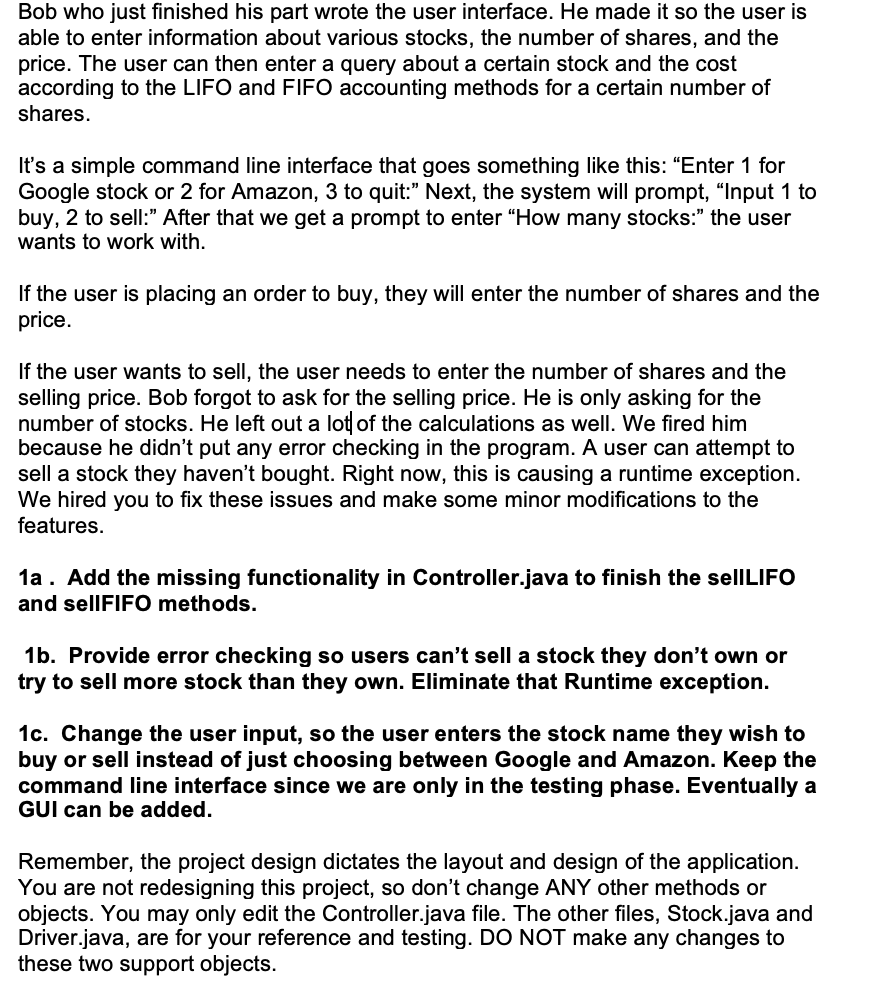 { LinkedList googList = new LinkedList(); LinkedList amazList = new LinkedList(); Scanner
