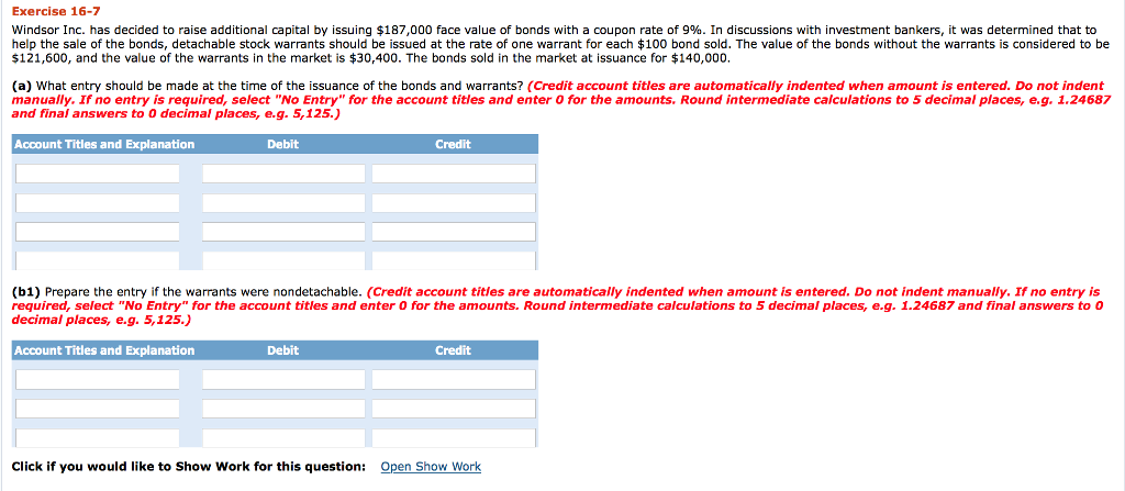  Windsor Inc. has decided to raise additional capital by issuing $187,000