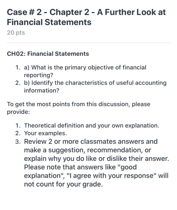  Case #2 - Chapter 2 - A Further Look at Financial