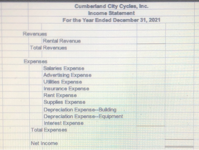 find two tabs: 1) Adjusted Trial Balance and 2) Financial Statements. The