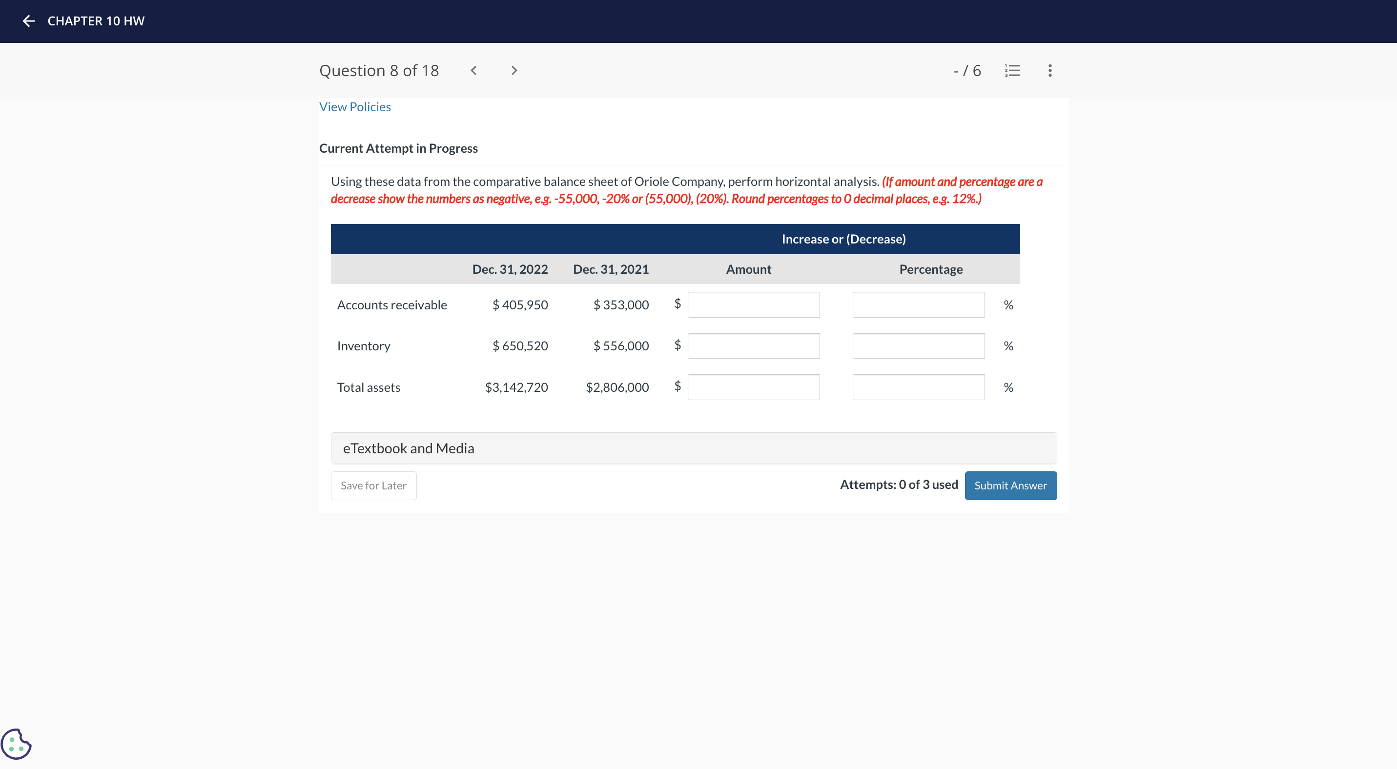  Current Attempt in Progress Using these data from the comparative balance