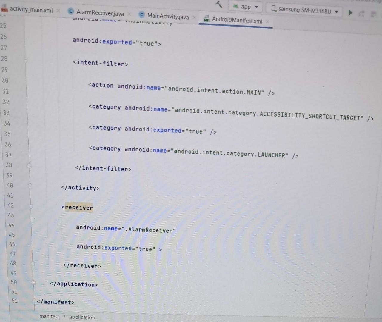 file), line 33 fest xmlns: tools= "http://schemas, android. com/tools" xmlns: android= "http://schemas.android.