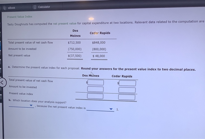  tasty donuts has computed the net value eBook Calculator Present Value