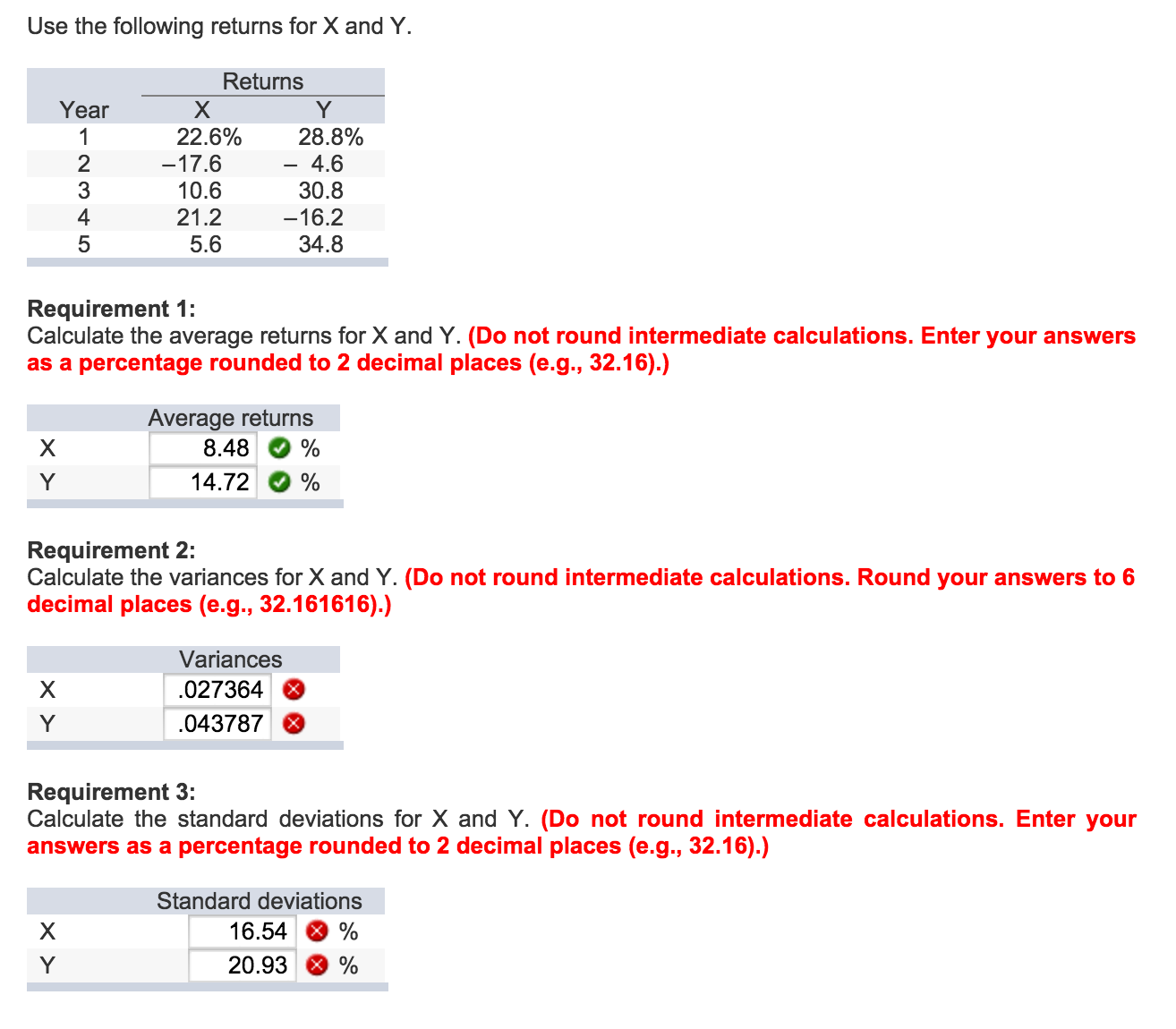 Please help with the variances and standard deviations. I think it may