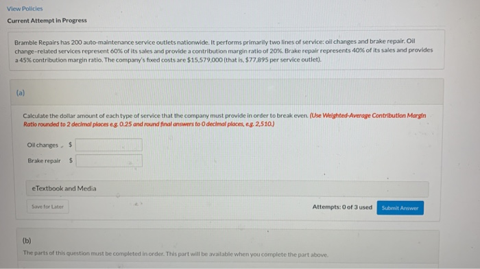  View Policies Current Attempt in Progress Bramble Repairs has 200 auto-maintenance
