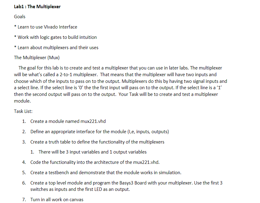  please help me with truth table and code Lab1 : The