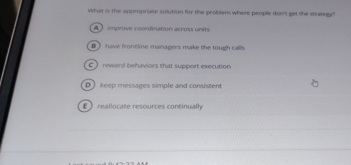  What is the appropriate solution for the problem where people dort