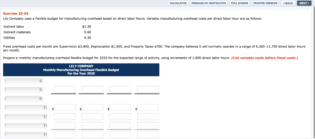  CALCULATOR MESSAGE MY INSTRUCTOR FULL SCREEN PRINTER VERSION BACK Exercise 25-03
