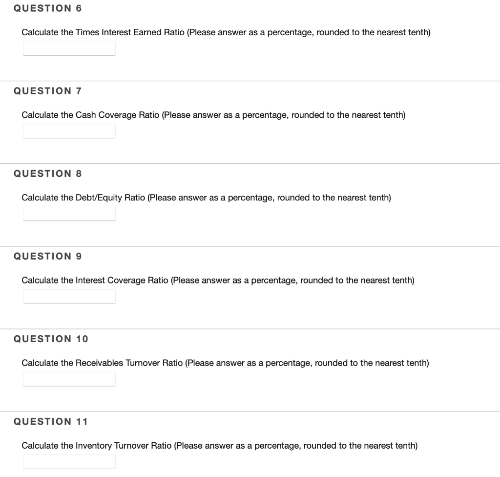 STATEMENTS OF CASH FLOWS Calculate the Current Ratio (Please answer as a
