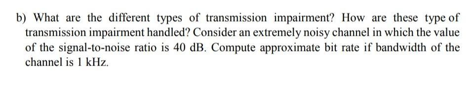 This question is from Computer Network b) What are the different types