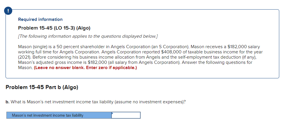 (LO 15-3) (Algo) [The following information applies to the questions displayed below.]