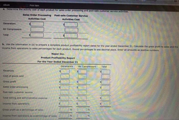 and Administrative Expenses Naper Inc, manufactures power equipment. Naper has two primary